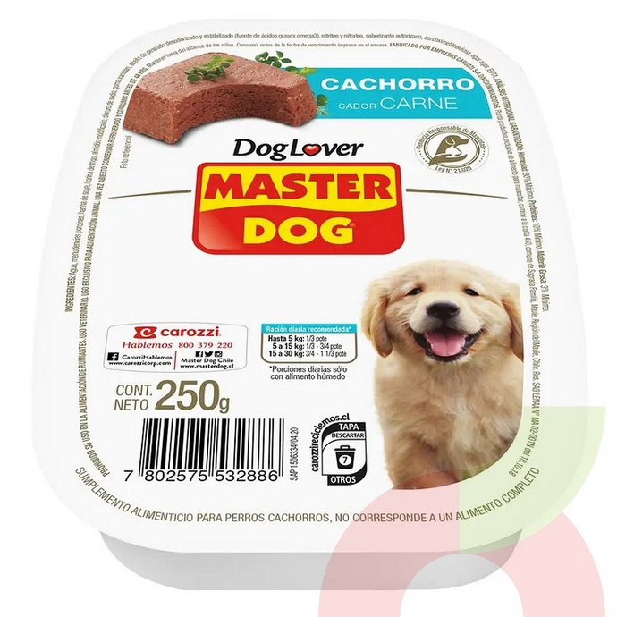 Alimento Húmedo Cachorros Carne Master Dog 250Gr - 7802575532886.JPG