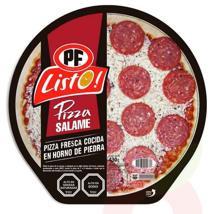 Pizza Salame Listo PF 430Gr - Pizza Pf Listo Salame 430 Gr