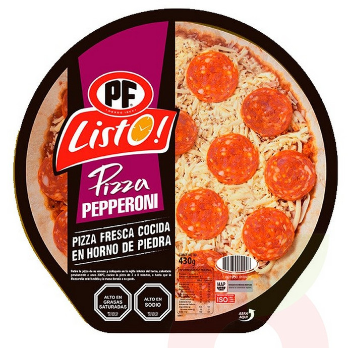 Pizza Pepperoni Listo PF 430Gr - Pizza Pf Listo 430Gr Pepperoni