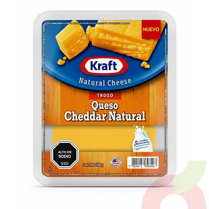 Queso Chedar Natural Trozado Kraft 200Gr - 7804613393466.JPG