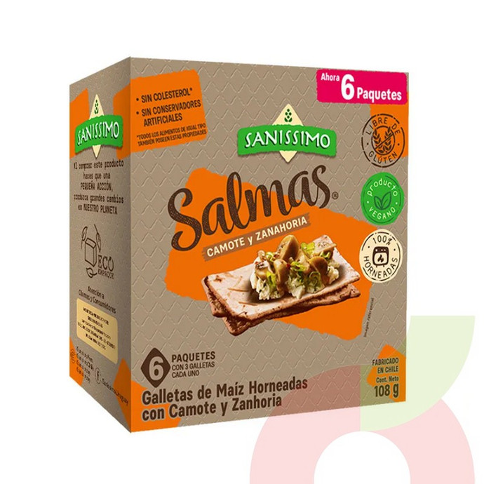 Galletas Salmas Camote y Zanahoria Sanissimo 108Gr 6 Unidades - 7803525001810.JPG