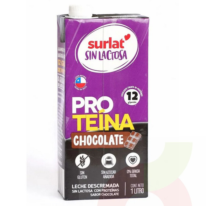 Leche Sin Lactosa Chocolate Proteína  Surlat 1Lt   - leche protein choclate .jpg