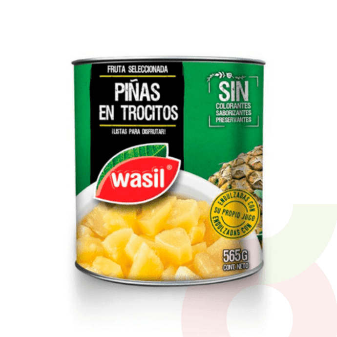 Piña en Cubitos Almíbar Wasil 565Gr - Piña En Cubitos Almibar-Wasil 565Gr