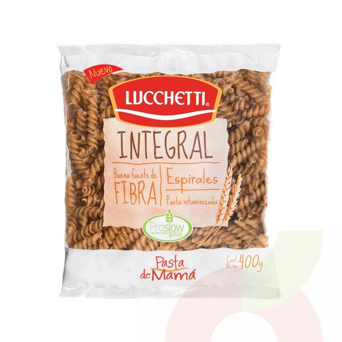 Pasta Espiral Integral Lucchetti 400Gr - Pasta Espiral Integral-Lucchetti 400Gr