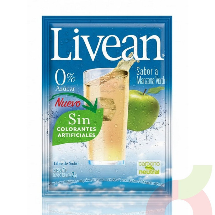 Jugo Instantáneo en Polvo Manzana Verde Livean 7Gr - polvo manzana verde.JPG