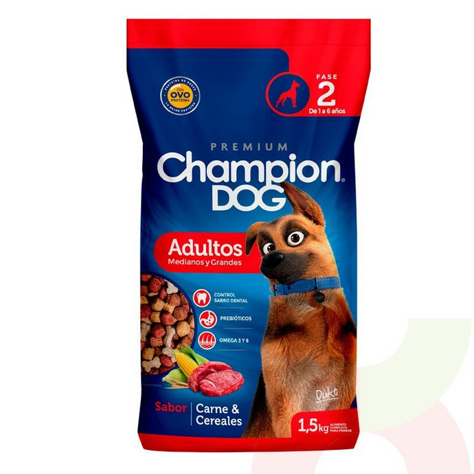 Comida Perro Adulto Carne y Cereal Champion Dog 1.5Kg - Alimento de peroo carne .JPG