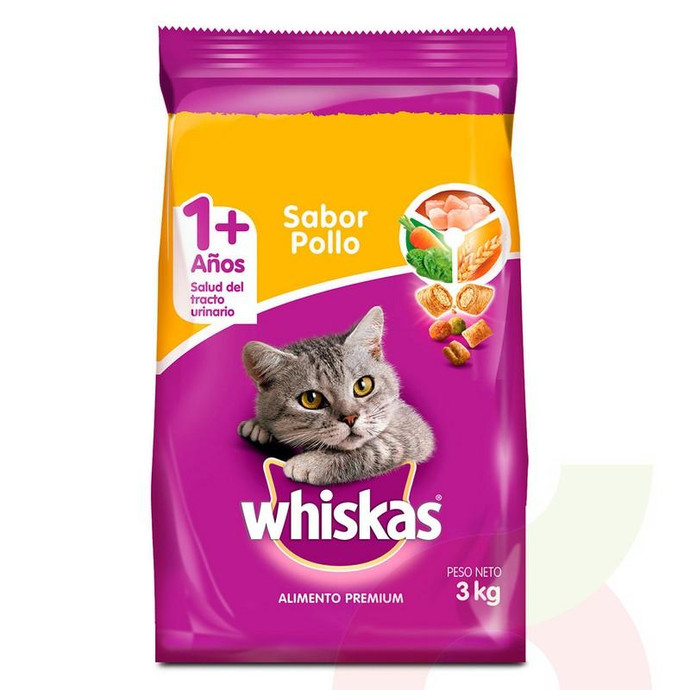 Alimento Gato Adulto Pollo Premium Whiskas 3Kg - Whiskas 3Kg Pollo