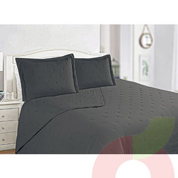 Quilt Doral Juliett Queen 2 plazas Gris