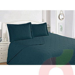 Quilt Doral Juliett Queen 2 plazas Azul