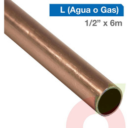 Cañeria Cu L 1/2 Gas/Agua 6Mt