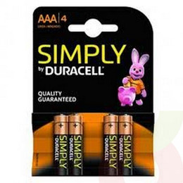 Pilas Mini AAA 4 Unidades 1.5V Duracell 