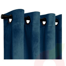 Set Cortinas Illusions Velvet Azul 2 piezas