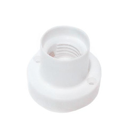 Base Recta Plástica Con Borne Blanca E-27 