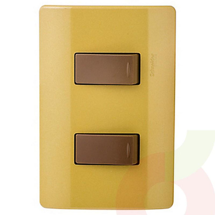 Interruptor Doble Dorado Castillo 9/15 10A 250V  - Interruptor Doble 9/15 10A 250V Dorado Castillo