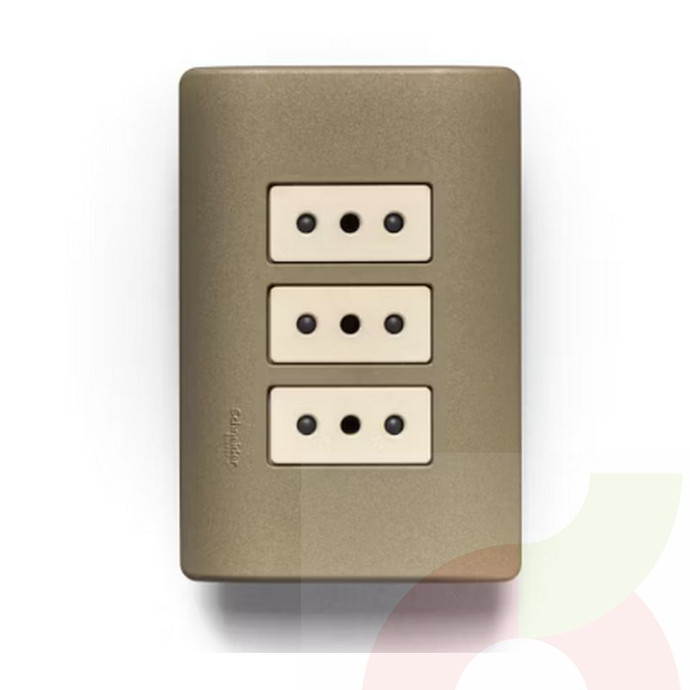 Tomacorriente Triple 2P+T 10/16A 250V Dorado Castillo - 7807331002948.jpg