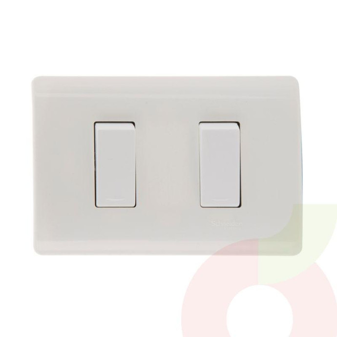 Interruptor Doble Blanco Génesis 9/15 16A  - Interruptor Genesis Doble Blanco