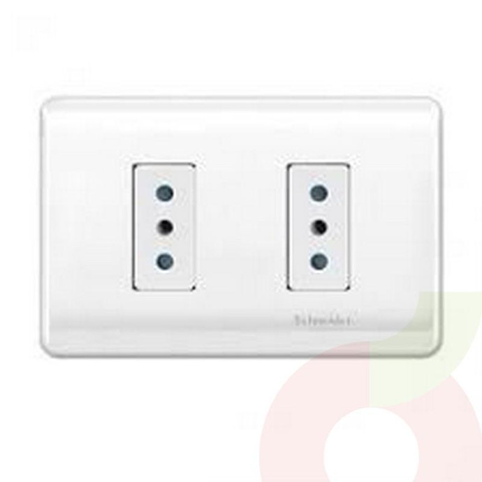 Toma Corriente Doble 10A 2P+T - Toma Corriente Doble Genesis 10A 2P+T Blanco