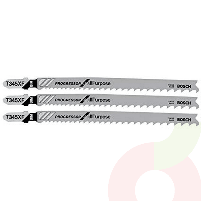 Hoja Calar  Madera y Metal 3-10mm T345 3 Unidades Bosch  - Hoja Calar T345X 3 Unidades Bosch Mad/Met 3-10Mm