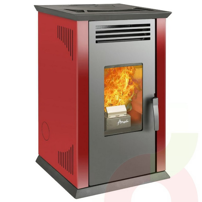 Estufa Pellet Amesti Italy Rojo Sin Kit 8100  - 7809630001295.JPG