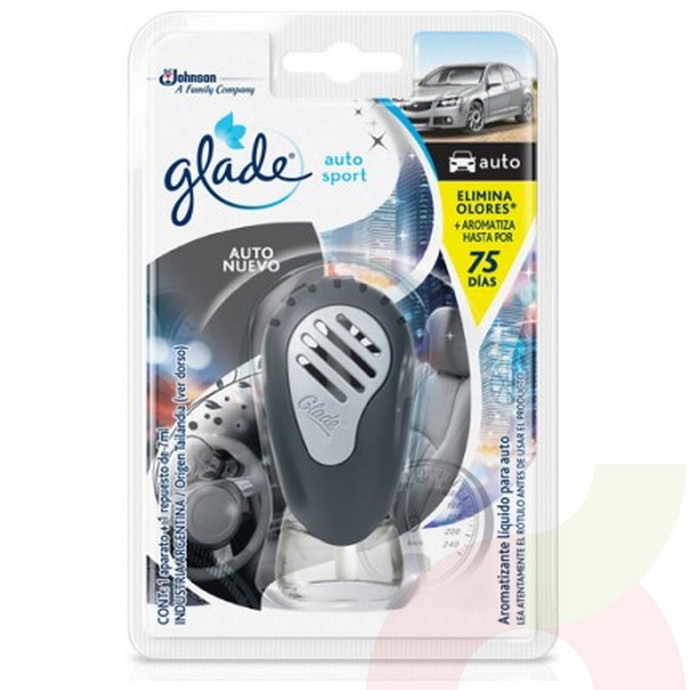 Desodorante Glade Auto Sport Auto Nuevo Con Aparato Glade 7ml - Desod.Glade Auto Sport Auto Nuevo C/Aparato Glade 7Ml