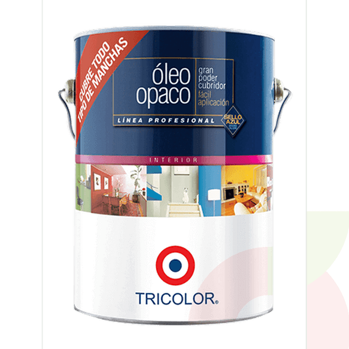 Óleo Blanco Opaco por Galón Tricolor  - Oleo Opaco Tricolor Blanco