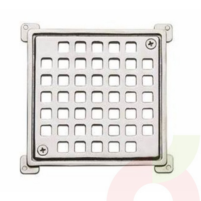 Rejilla Cromo Poli Pileta Cuadrada 100mm  - Rejilla Pileta Cuadr.100Mm Cromo (126950) Poli