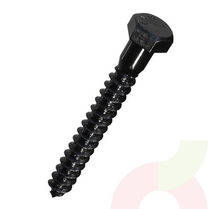 Tornillo Tirafondo 3/8x5 Pavonado 2 Unidades - Tornillo Tiraf.3/8X5 Pav. 2Uni