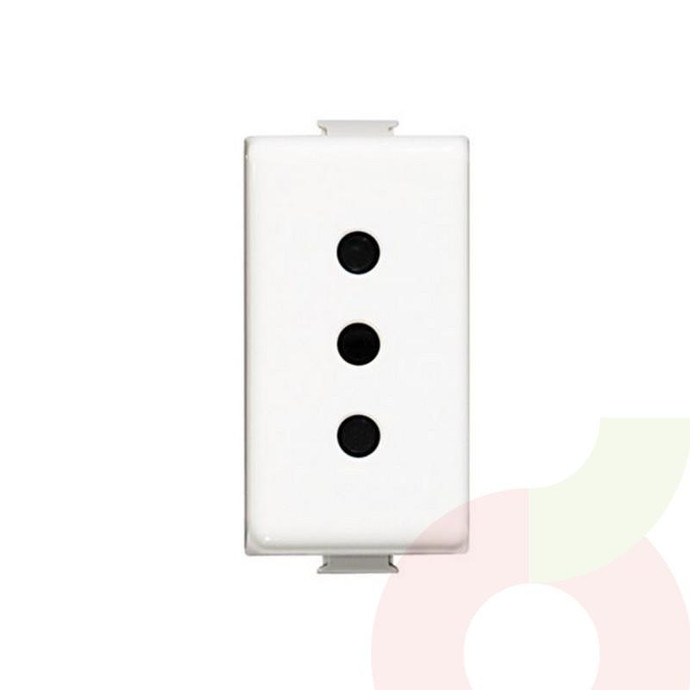 Módulo Enchufe Matrix 2P 10A  - Modulo Enchufe 2P 10A Matrix Blanco