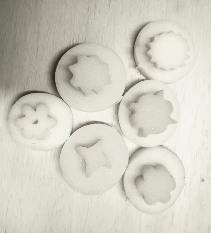 SET DE 6 SELLOS DE GOMA ESPUMA PARA ESTAMPAR