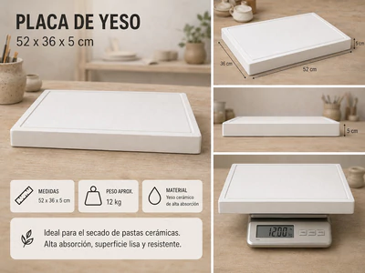 PLACA DE YESO CERAMICO PROFESIONAL PARA SECADO DE PASTA