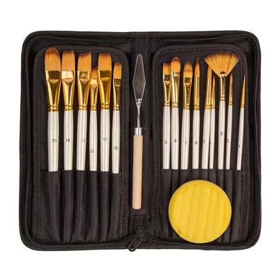 ESTUCHE PINCELES CERAMICA, ESMALTE, BAJO Y SOBRECUBIERTA 18 PIEZAS