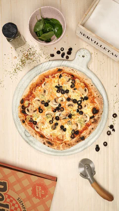 Pizza Fungi Black Familiar Solo
