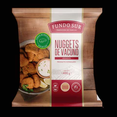 Caja Nugget de Vacuno 400 grs. 10 unidades. (Despacho 72 Hrs)