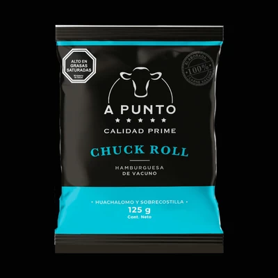 Caja Hamburguesa Chuckroll 125 grs. A Punto, 36 Unidades. (Despacho 72 hrs)
