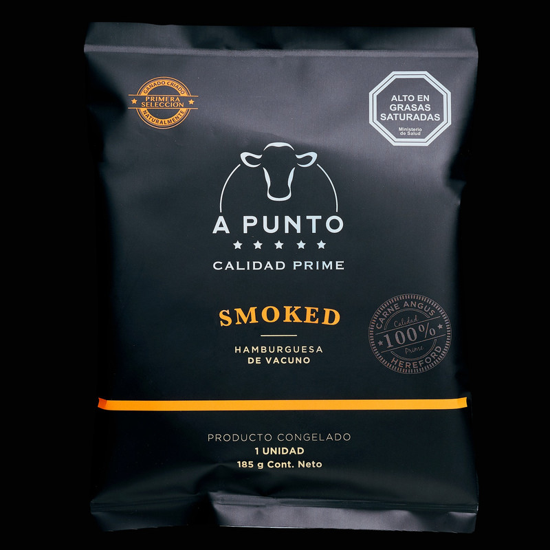 Caja Hamburguesa Smoke 185 grs. A Punto. 24 Unidades (Despacho 72 hrs)