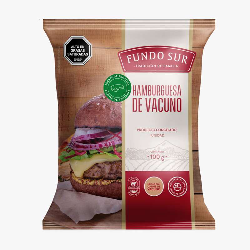 Caja Hamburguesa de Vacuno Fundo Sur, 28 Unidades. (Despacho 72 hrs)
