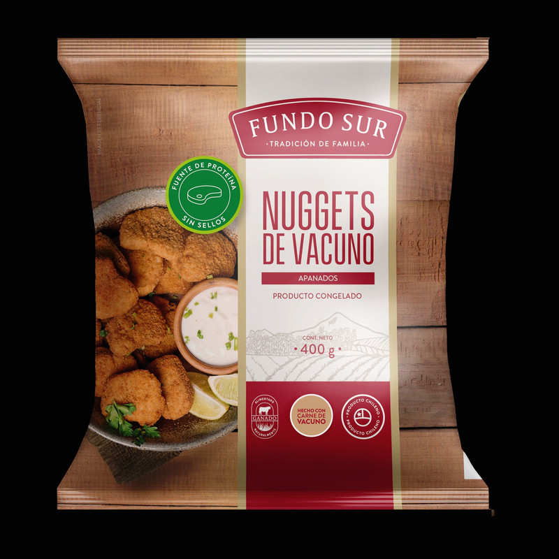 Caja Nugget de Vacuno 400 grs. 10 unidades. (Despacho 72 Hrs)