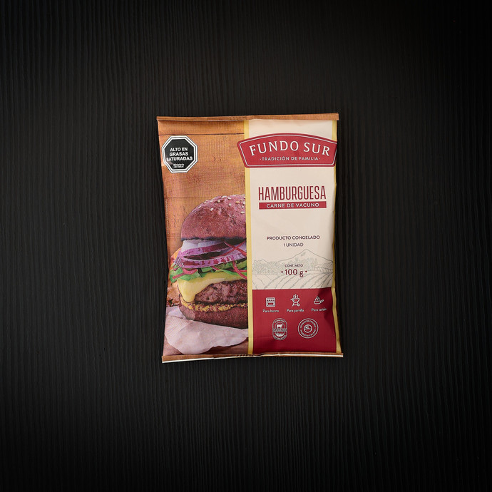 Caja Hamburguesa de Vacuno Fundo Sur, 28 Unidades.