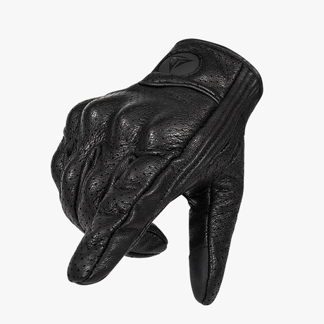 Guantes para motociclismo de cuero perforado Motowolf 0302