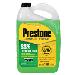 Anticongelante + Refrigerante Prestone al 33% (verde fluor)  3,78 lts