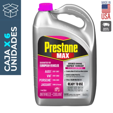 Anticongelante + Refrigerante Prestone MAX European Pink (rosado) 3,78 lts