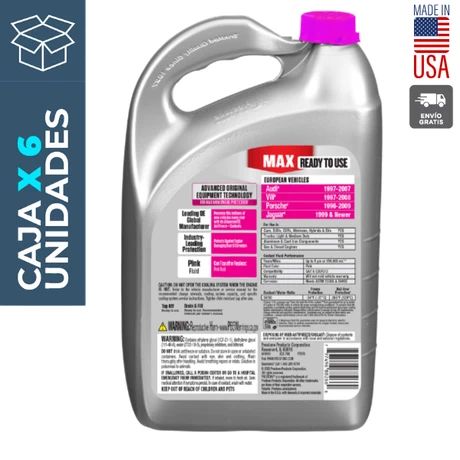 Anticongelante + Refrigerante Prestone MAX European Pink (rosado) 3,78 lts