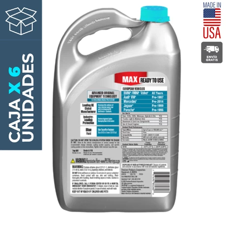 Anticongelante + Refrigerante Prestone MAX European Teal (turquesa) 3,78 lts