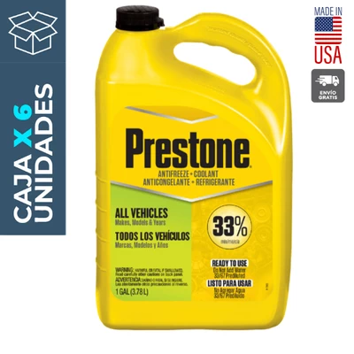 Anticongelante + Refrigerante Prestone al 33% (verde fluor)  3,78 lts