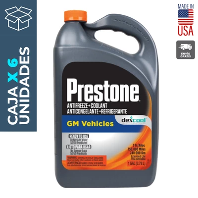 Anticongelante + Refrigerante Prestone Dex-Cool 50/50 (naranjo) 3,78 lts