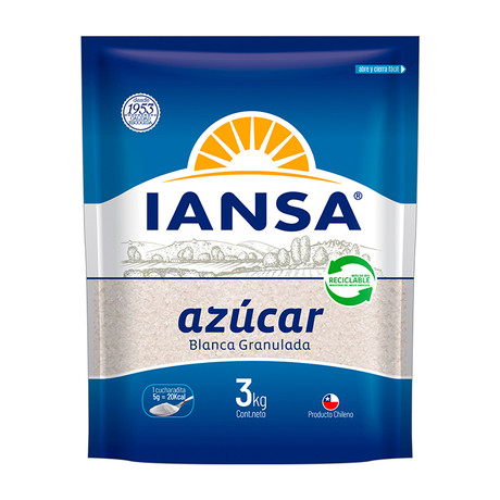 Azúcar blanca granulada Iansa Doypack 3 Kg