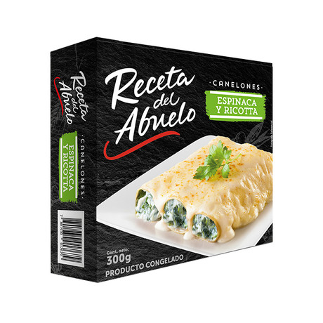 Canelones Espinaca y Ricota Receta del Abuelo Congelado 300 gr