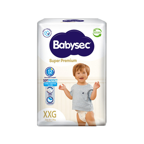 Pañal Babysec Bebé Super Premium xxg 14 und
