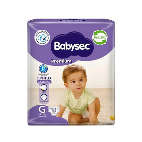 Pañal Babysec Bebé Premium G 18 unid