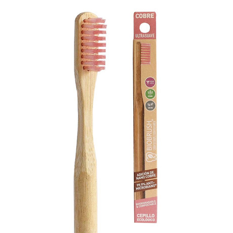 Cepillo de Dental Biodegradable Rosado BIOBRUSH 1 un